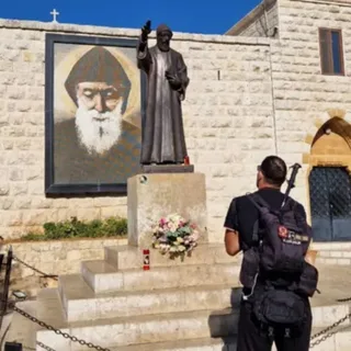 Pilgrims on the prayer walk from Byblos to Annaya, September 2026