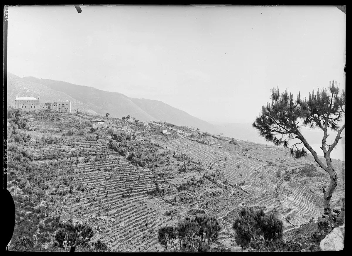View from Ghazir toward the Capuchin convent, in an 1893 photograph by Andre Salles