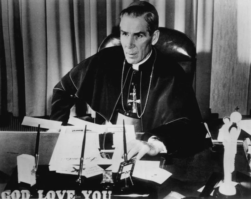 Blessed Fulton Sheen at his desk in 1956