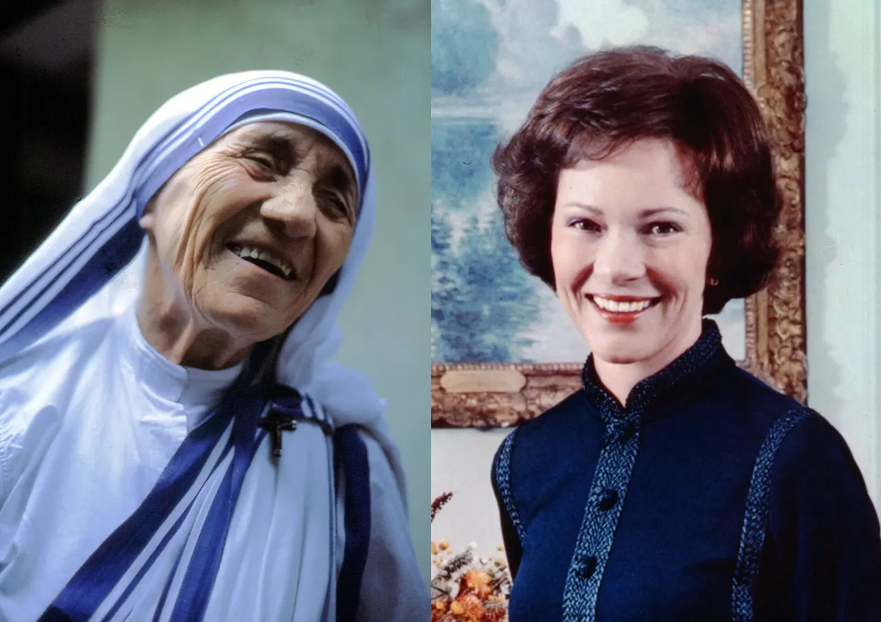 Mother Teresa with First Lady Rosalynn Carter at the White House